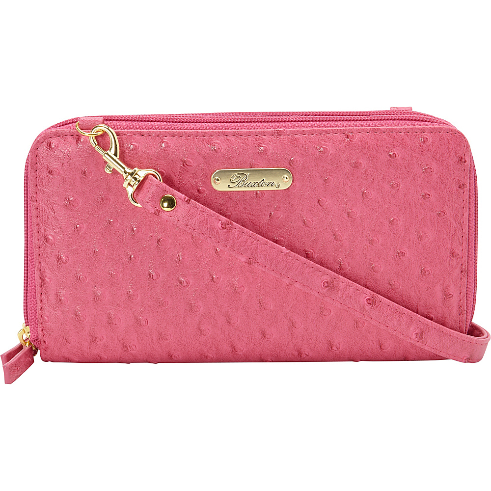 Buxton Ostrich Brights Ultimate Organizer Coral Buxton Women s Wallets