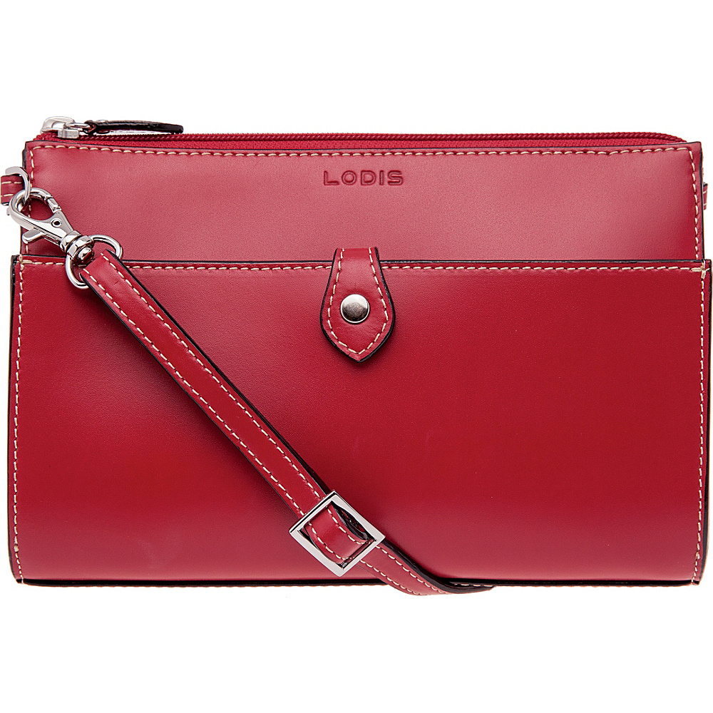 Lodis Audrey Vicky Convertible Crossbody Red Lodis Leather Handbags