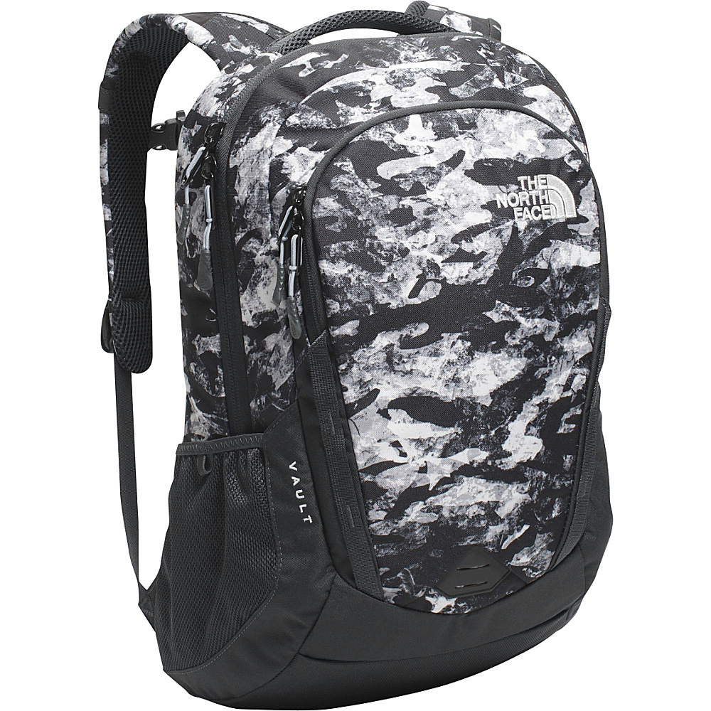 The North Face Vault Laptop Backpack Mtn Camo Print Metallic Silver The North Face Laptop Backpacks