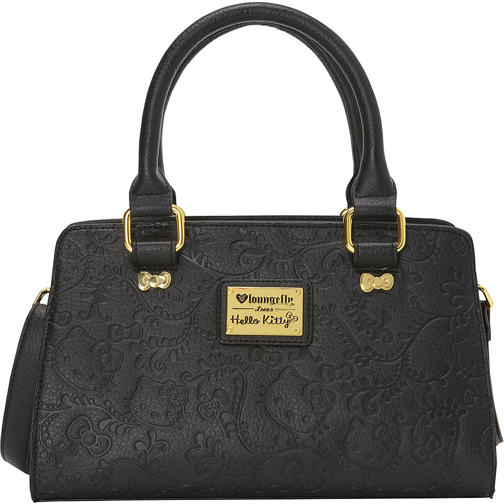 Loungefly Hello Kitty Floral Embossed Black Fashion X Body Black Loungefly Manmade Handbags