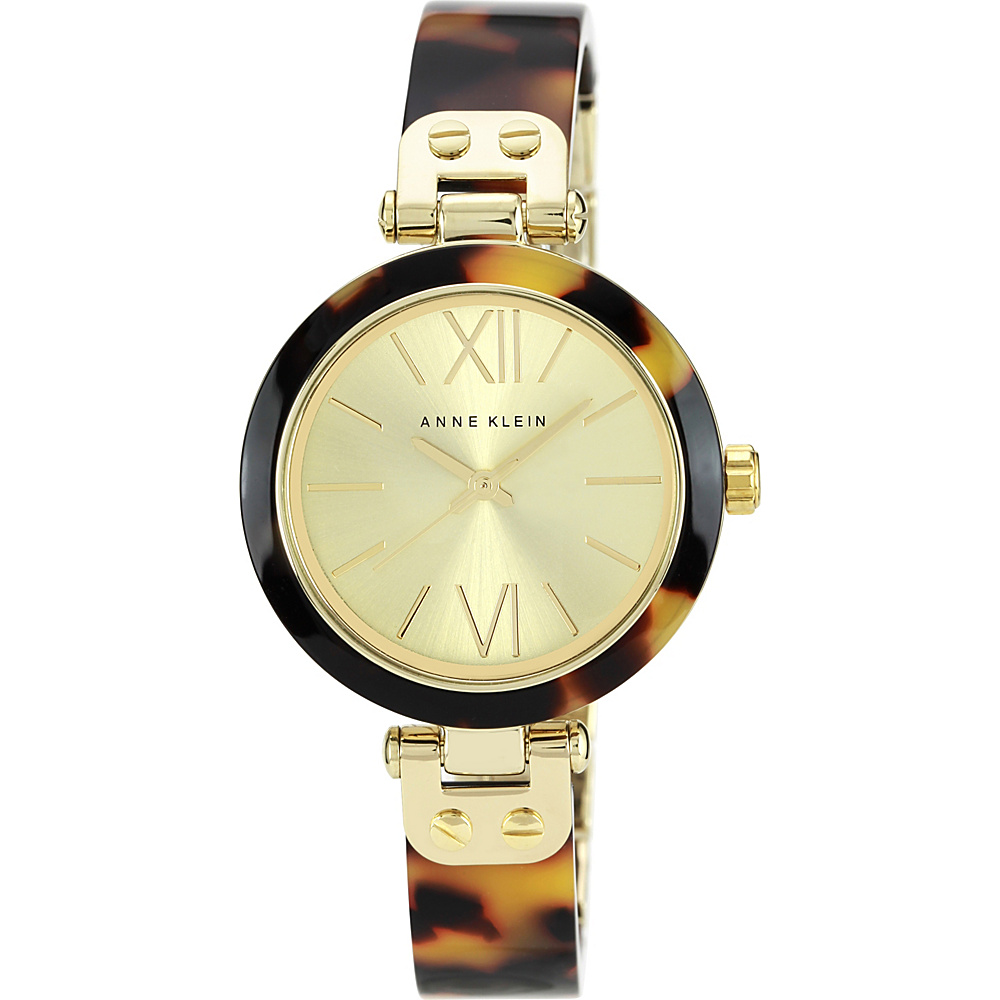 Anne Klein Watches Gold Tone and Tortoise Bangle Bracelet Watch Tortoise Anne Klein Watches Watches