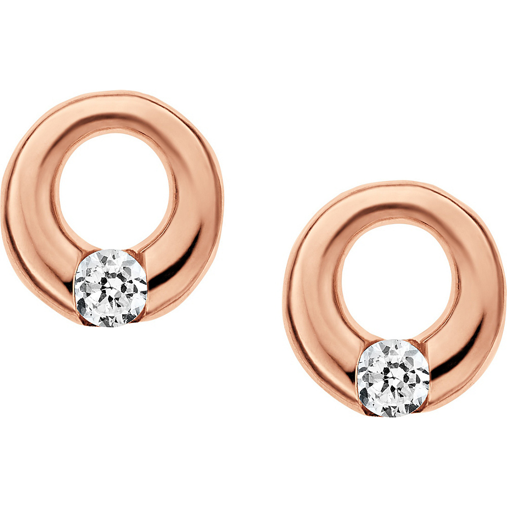 Skagen Elin Crystal Circle Earrings Rose Gold Skagen Jewelry