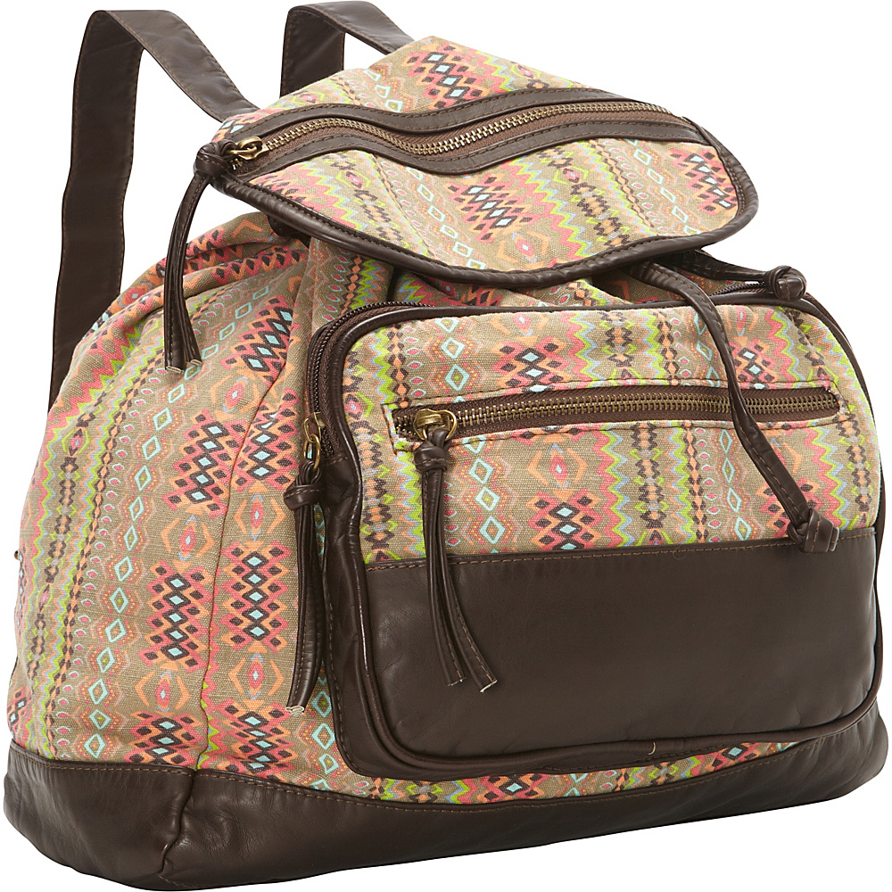 T shirt Jeans Aztec Printed Back Pack W Front Pocket Multi T shirt Jeans Everyday Backpacks