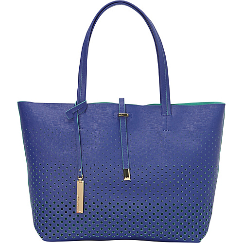 Vince Camuto Leila Tote - Perforated Lapis Blue/G - Vince Camuto Designer Handbags