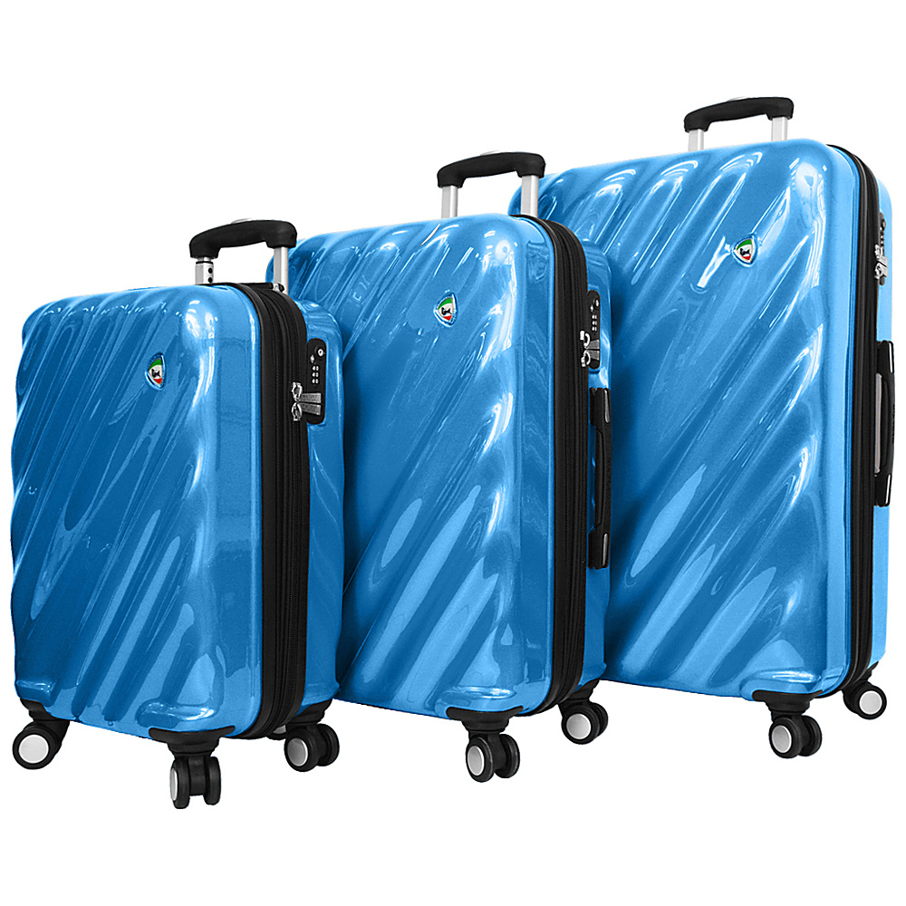 Mia Toro ITALY Onda Fusion Hardside Spinner 3PC Set Blue Mia Toro ITALY Luggage Sets