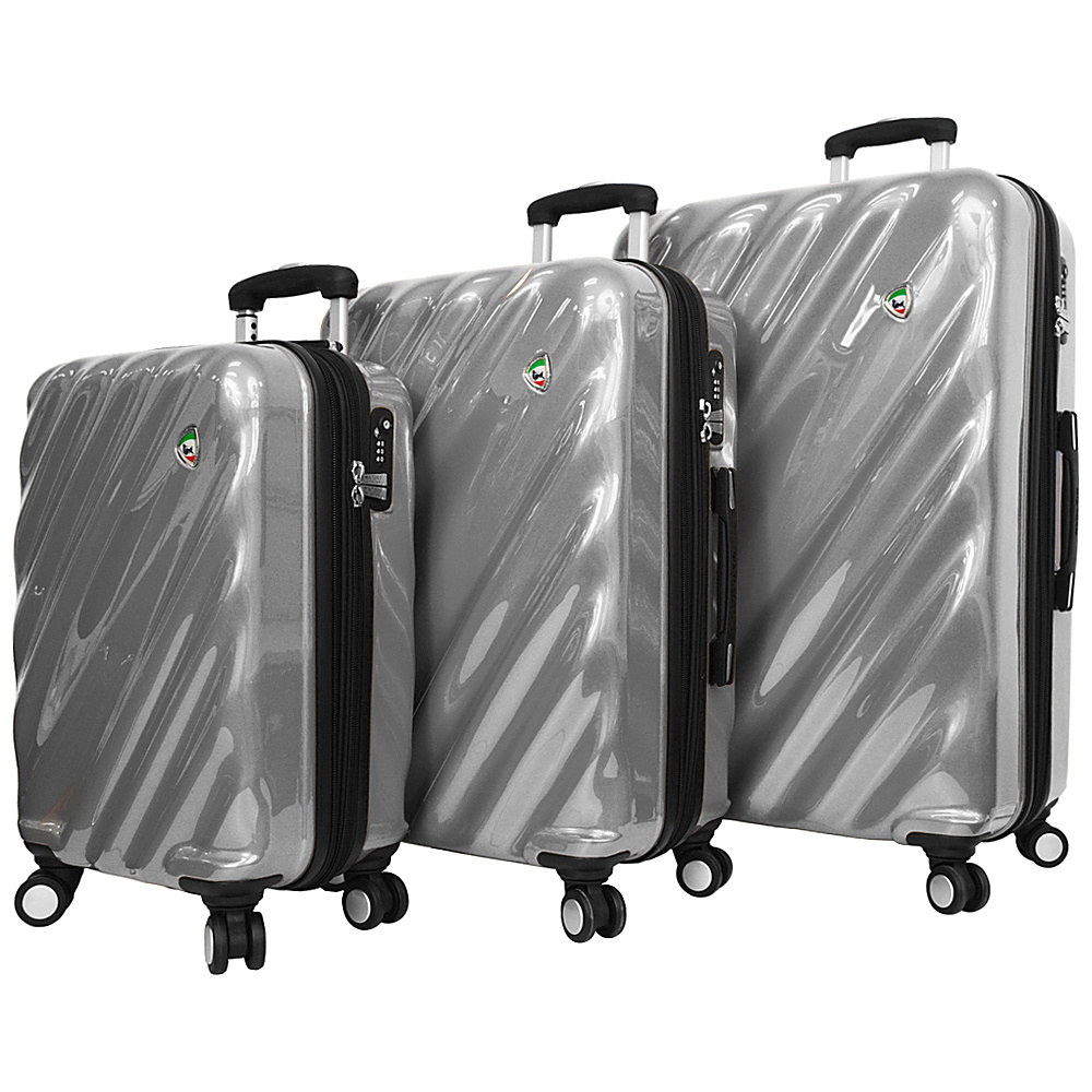 Mia Toro ITALY Onda Fusion Hardside Spinner 3PC Set Grey Mia Toro ITALY Luggage Sets