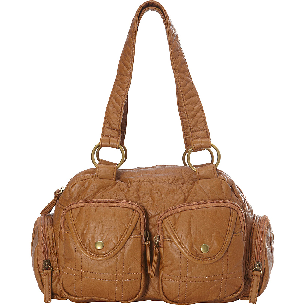 Ampere Creations The Cody Satchel Handbag Brown Ampere Creations Manmade Handbags