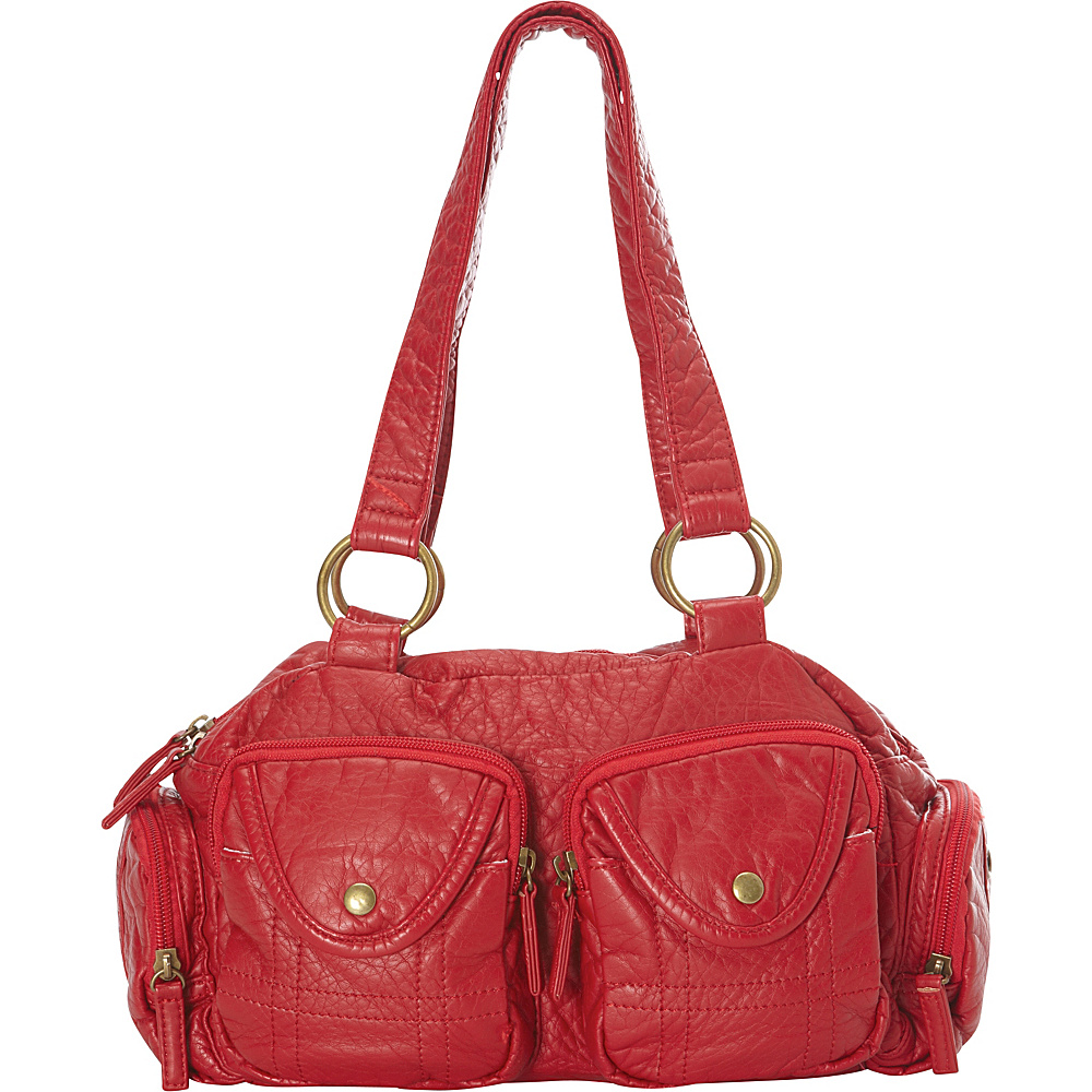 Ampere Creations The Cody Satchel Handbag Red Ampere Creations Manmade Handbags