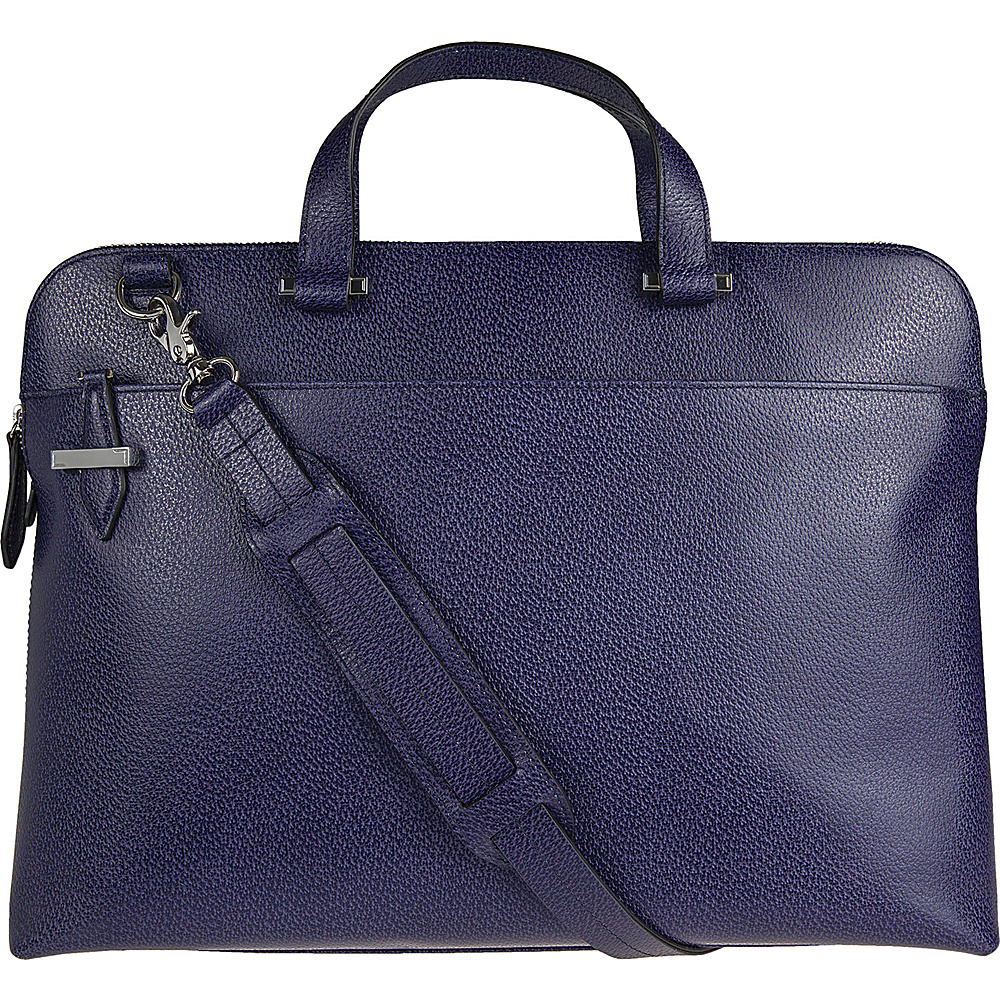 Lodis Stephanie Lauren Slim Brief Top Handle with RFID Protection Midnight Lodis Leather Handbags