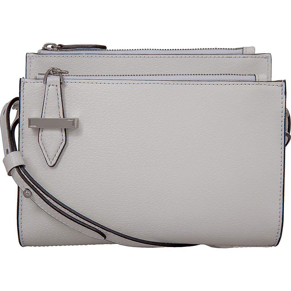 Lodis Stephanie Trisha Double Zip Wallet on a String with RFID Protection White Lodis Leather Handbags