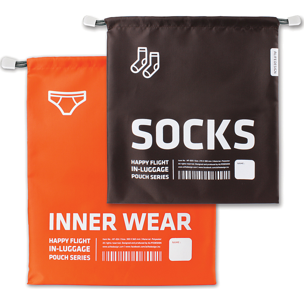 pb travel Alife Design Inner Wear Socks Set Pouch Orange pb travel Packable Bags