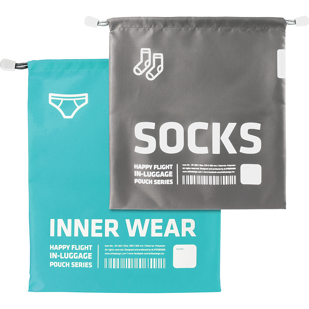 pb travel Alife Design Inner Wear Socks Set Pouch Gray Blue pb travel Packable Bags