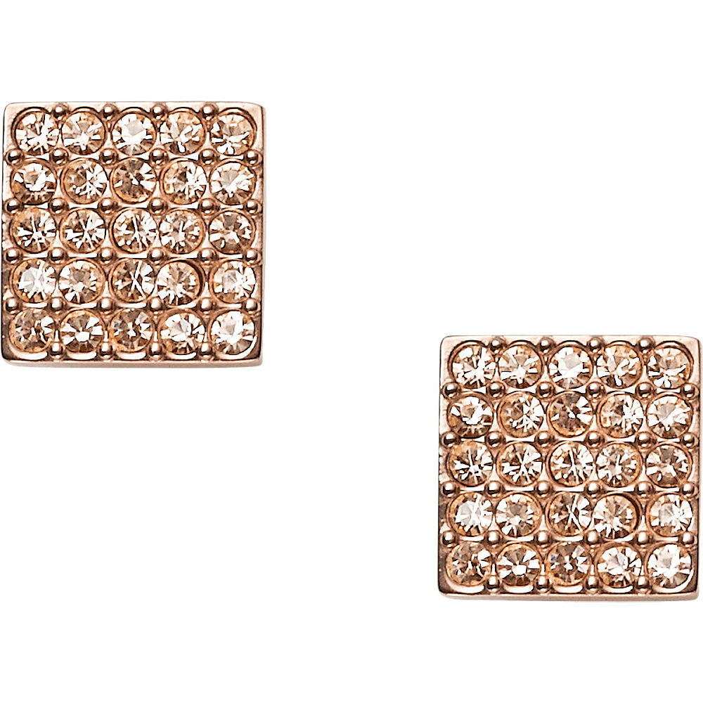 Fossil Pave Square Earrings Rose Gold Fossil Other Fashion Accessories