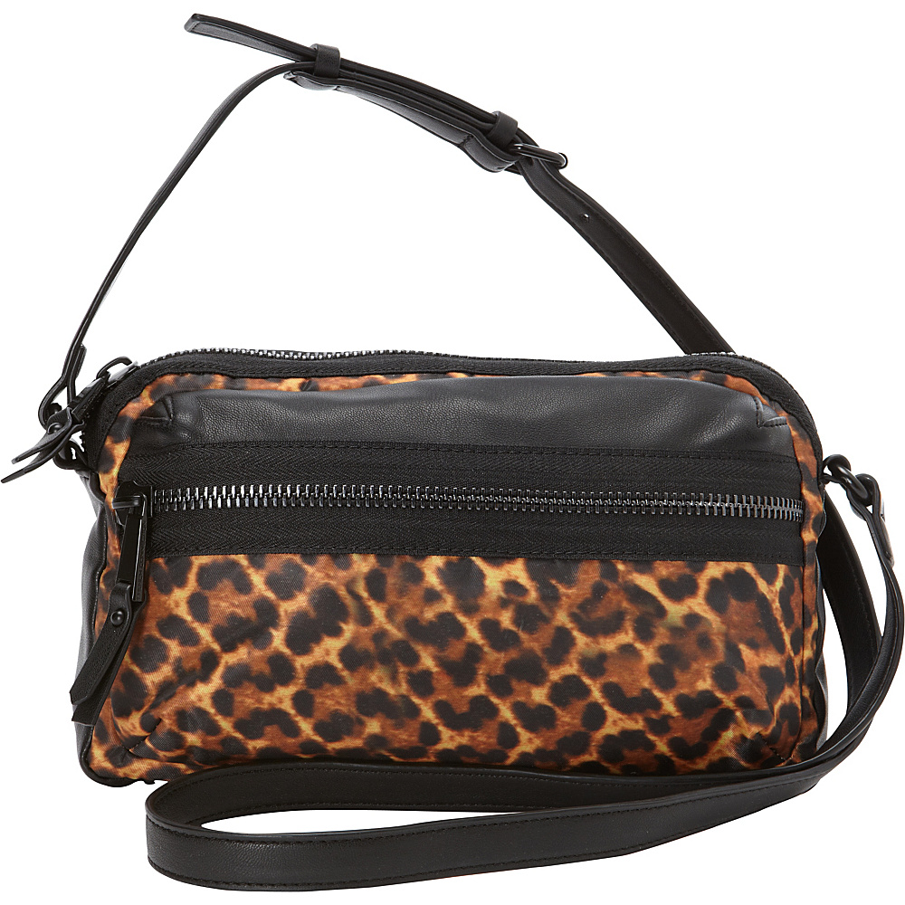 French Connection Piper Crossbody Leopard Black French Connection Manmade Handbags