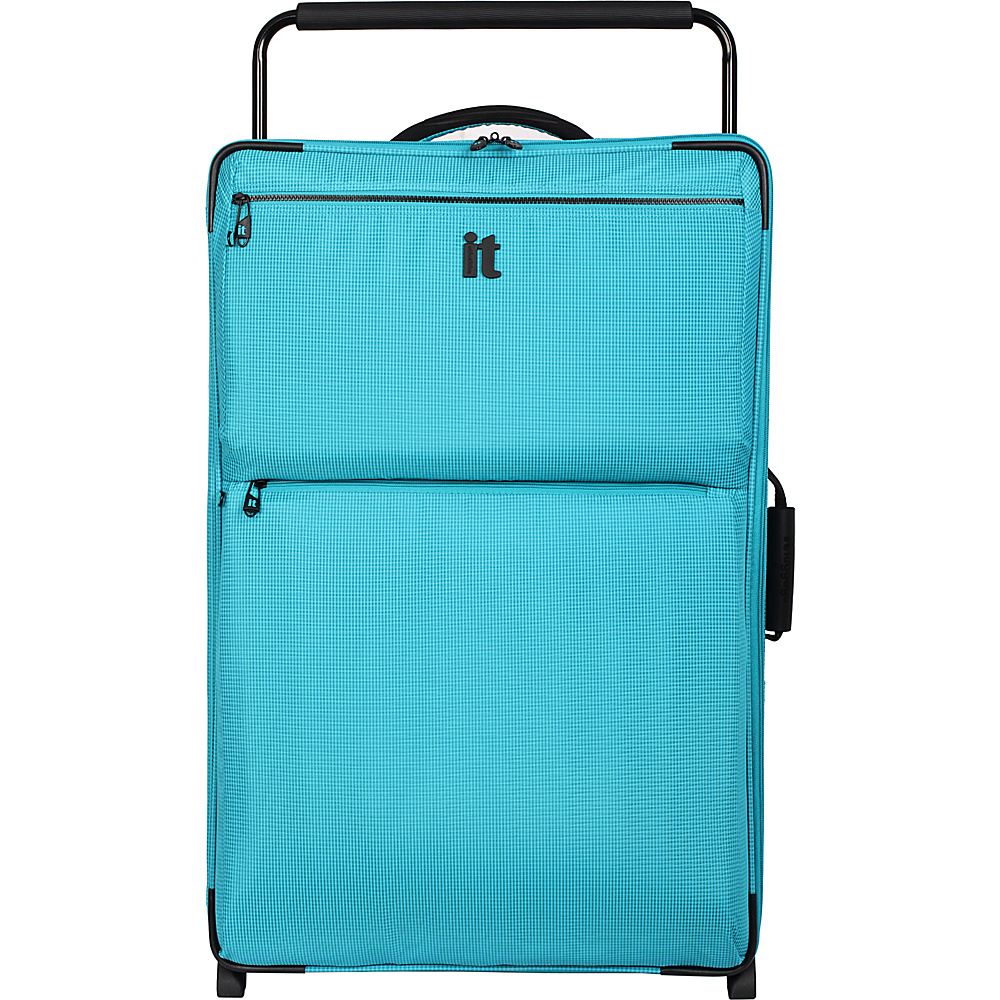 it luggage Worlds Lightest Los Angeles 2 Wheel 32.5 inch Upright Turquoise 2 Tone it luggage Softside Checked