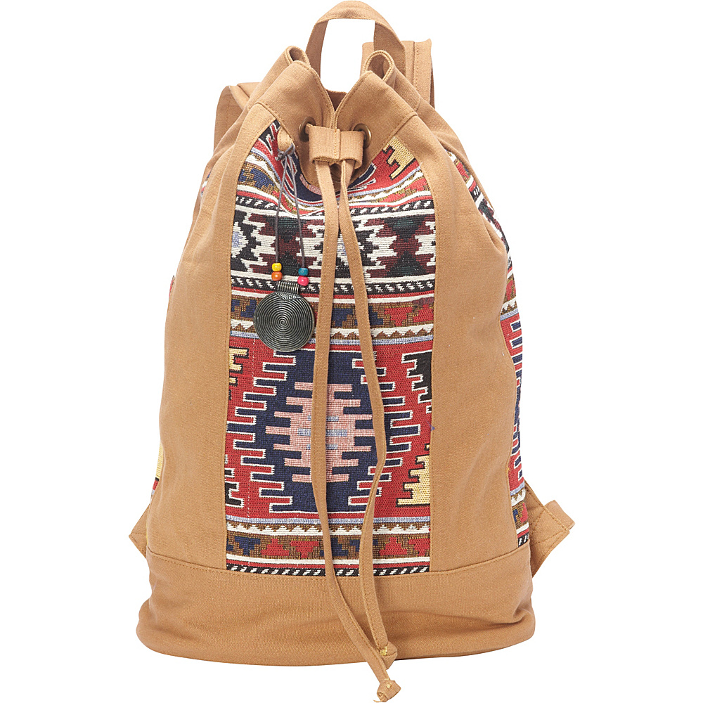 Sun N Sand Hazel Backpack Tan Multi Sun N Sand Fabric Handbags