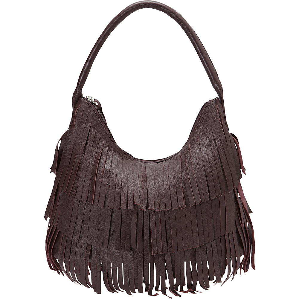 Scully Leather Fringe Hobo Plum Scully Leather Handbags