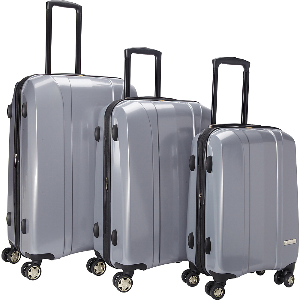 McBrine Luggage A719 Exp 3pc Luggage Set Silver McBrine Luggage Luggage Sets