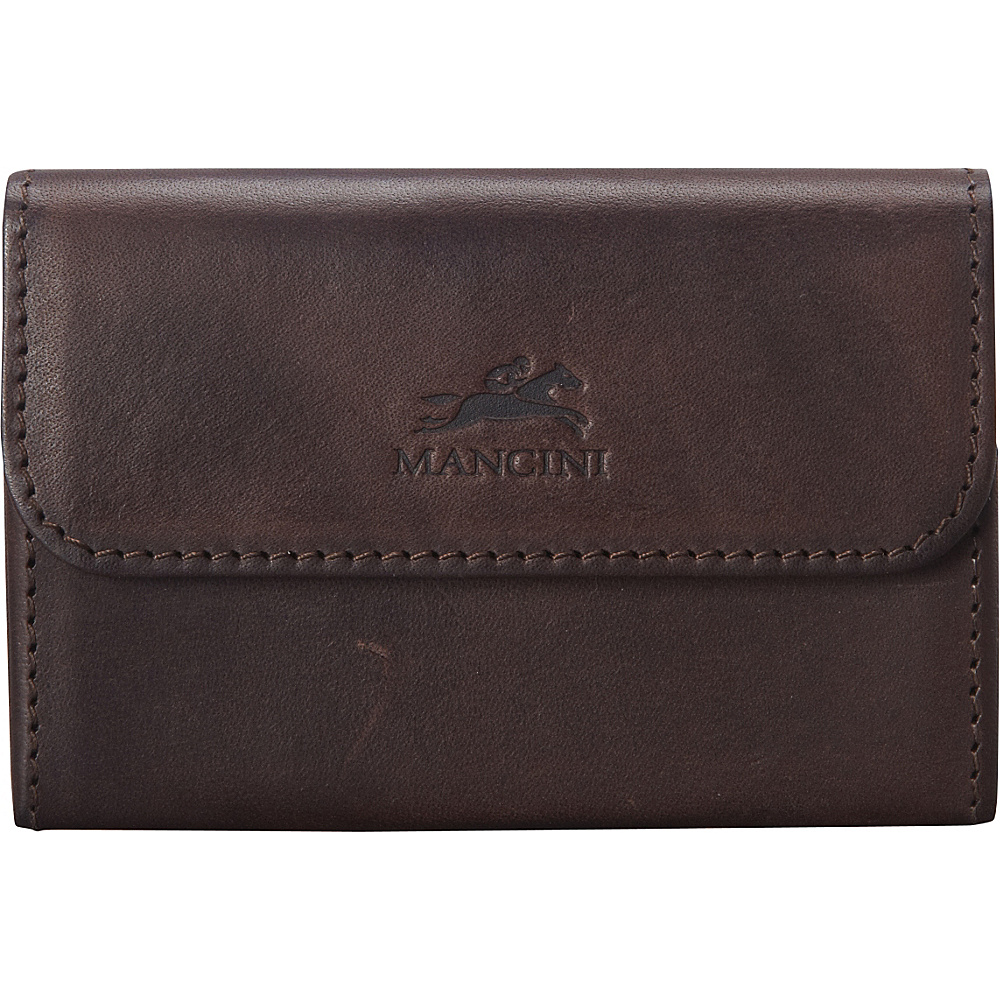 Mancini Leather Goods RFID Secure Tesoro Business Credit Card Case Brown Mancini Leather Goods Men s Wallets