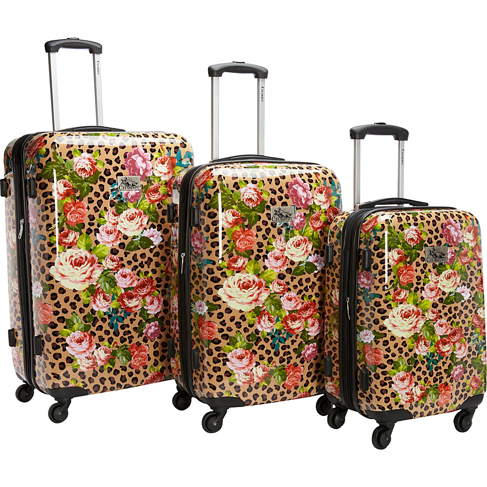 Chariot Leo Flower 3Pc Luggage Set Leo Flower Chariot Luggage Sets