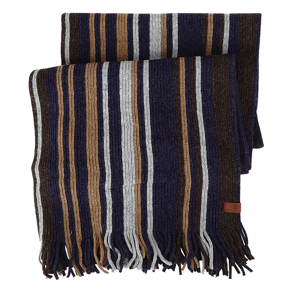 Ben Sherman Vertical Stripe Knit Scarf Coffee Ben Sherman Hats Gloves Scarves