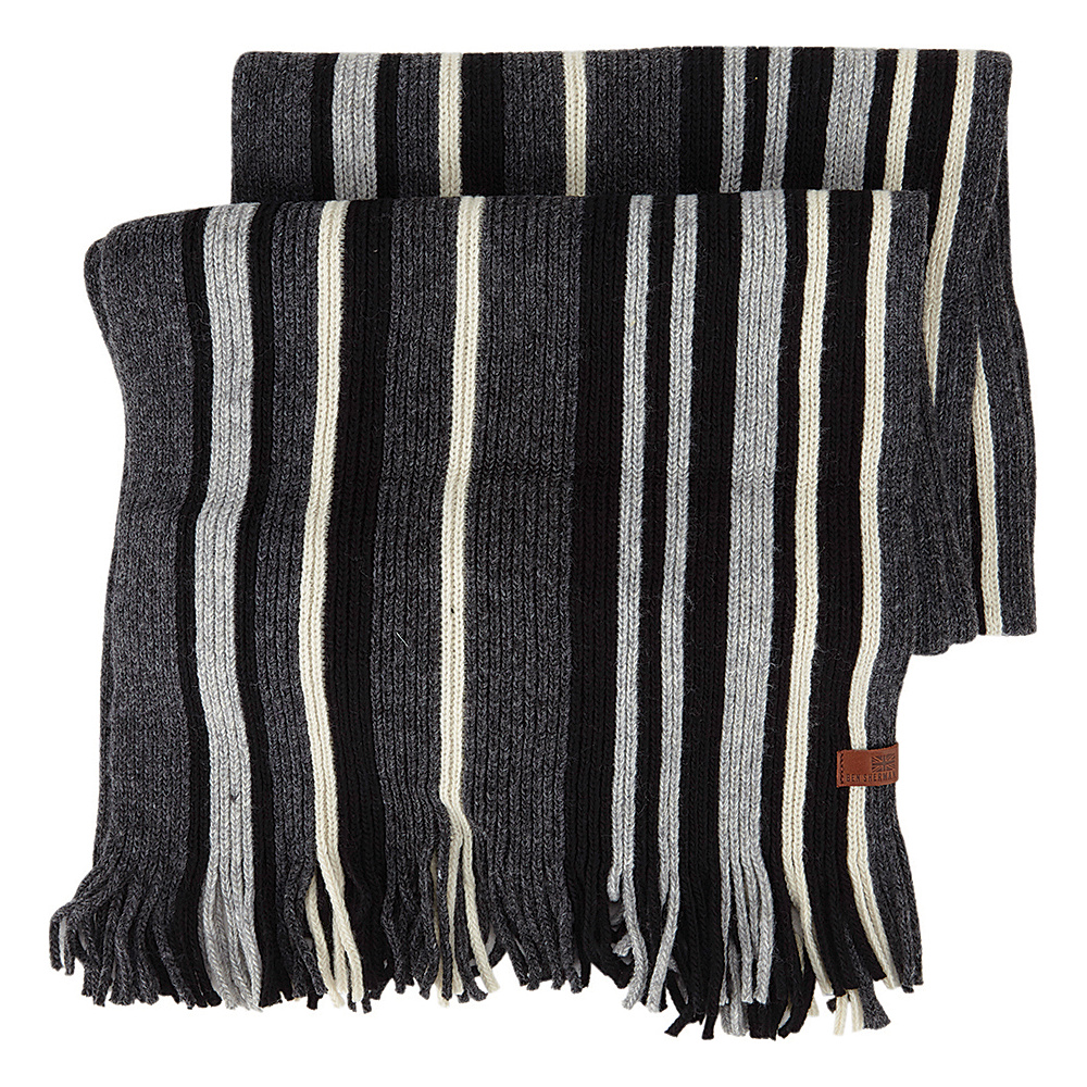 Ben Sherman Vertical Stripe Knit Scarf Jet Black Ben Sherman Hats Gloves Scarves