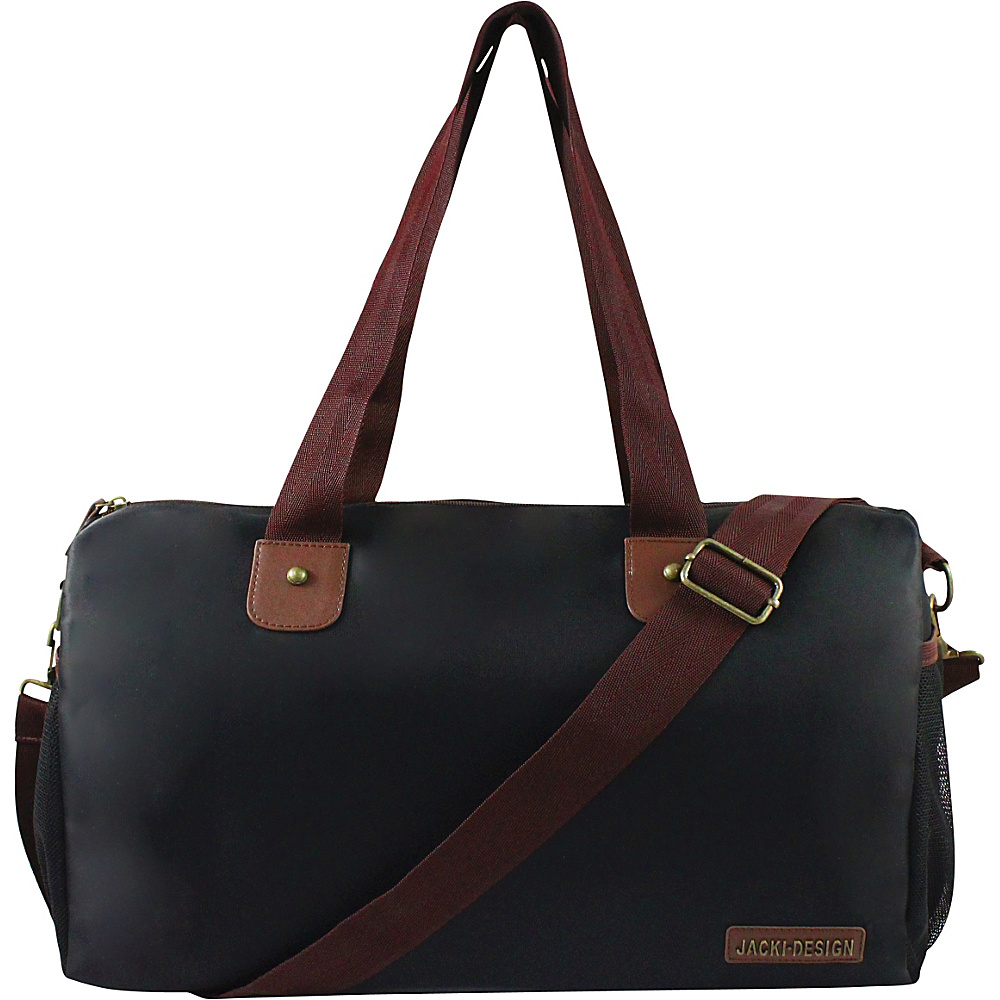 Jacki Design Men s Duffel Travel Bag Black Brown Jacki Design All Purpose Duffels