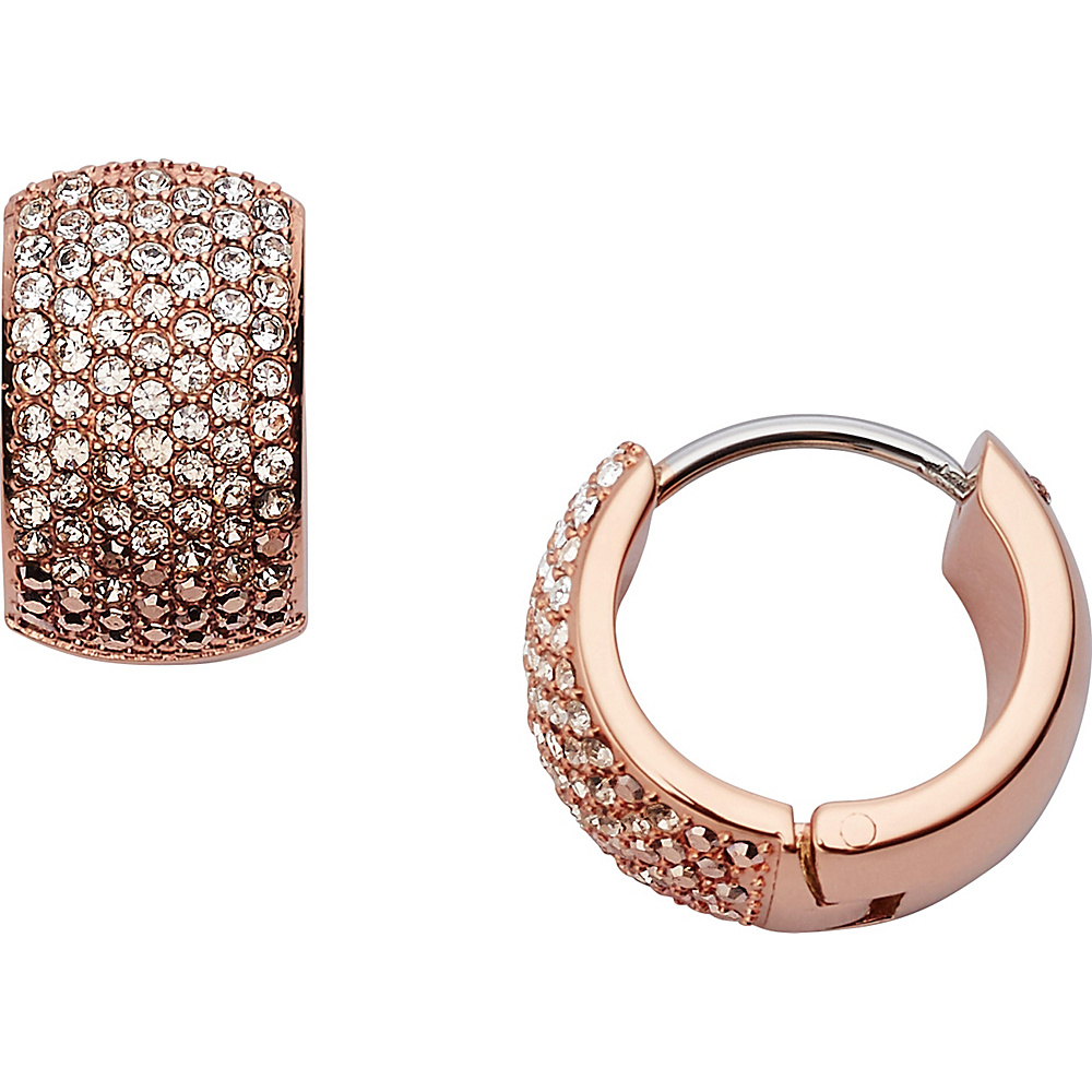 Fossil Ombre Glitz Huggie Earrings Rose Gold Fossil Jewelry