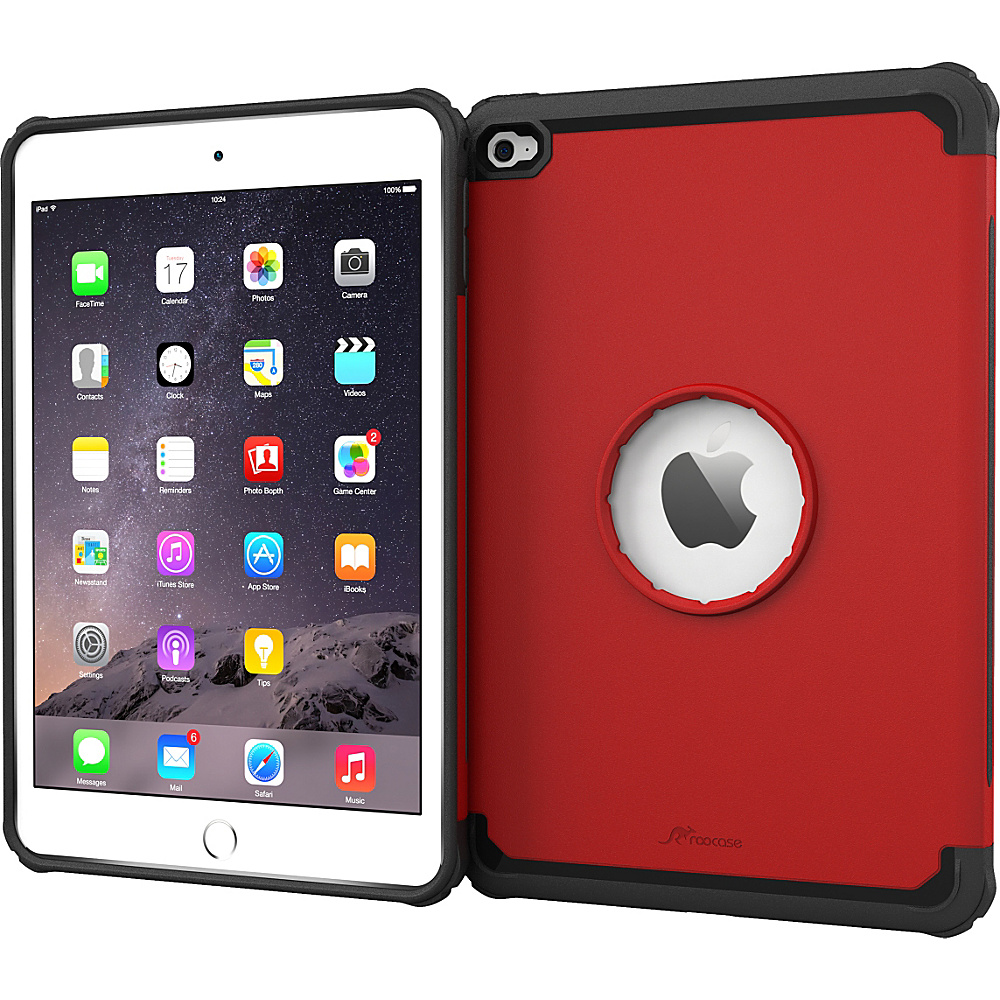 rooCASE Apple iPad Mini 4 Case Exec Tough Cover Red rooCASE Electronic Cases