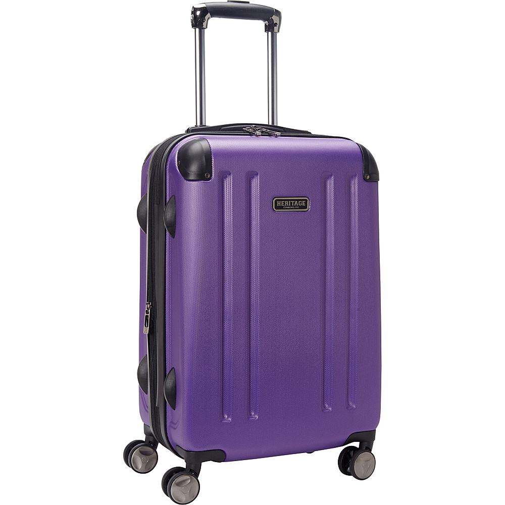 Heritage O Hare 20 Expandable Carry On 8 Wheel Spinner Purple Heritage Hardside Carry On
