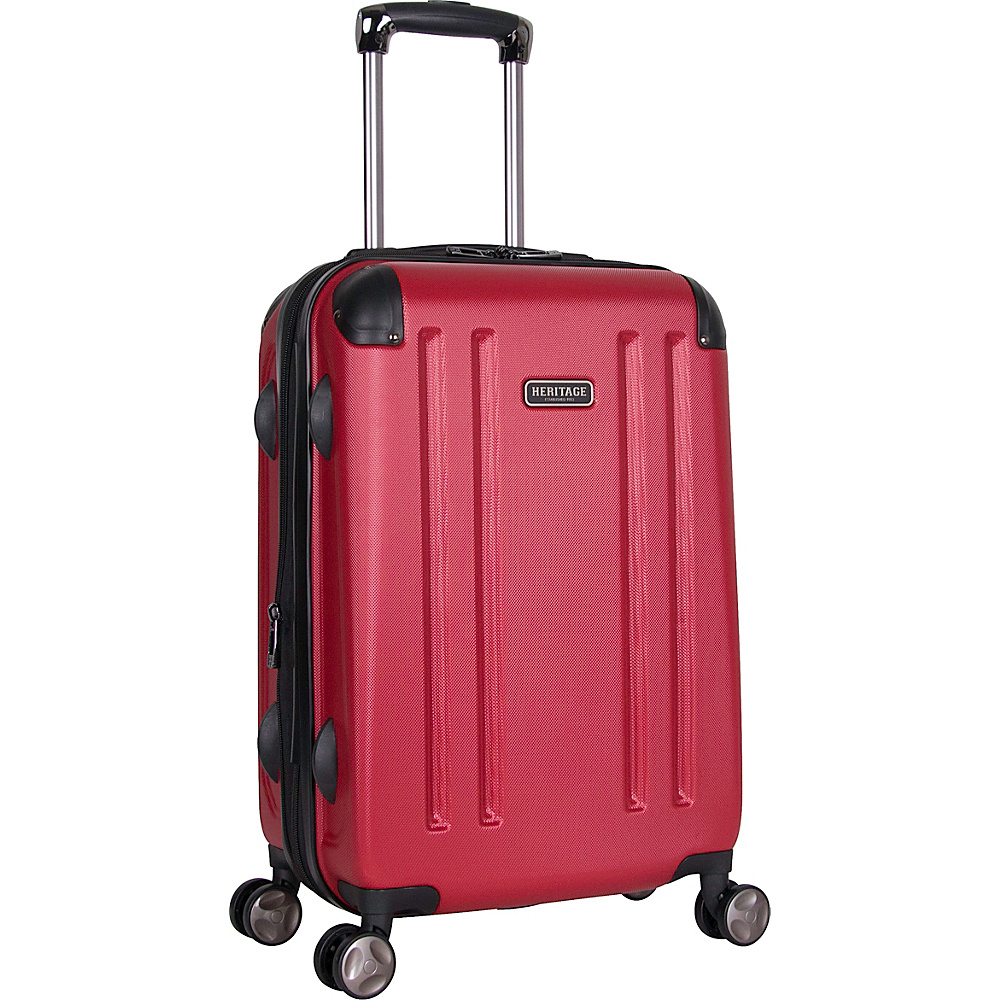 Heritage O Hare 20 Expandable Carry On 8 Wheel Spinner Barn Red Heritage Hardside Carry On