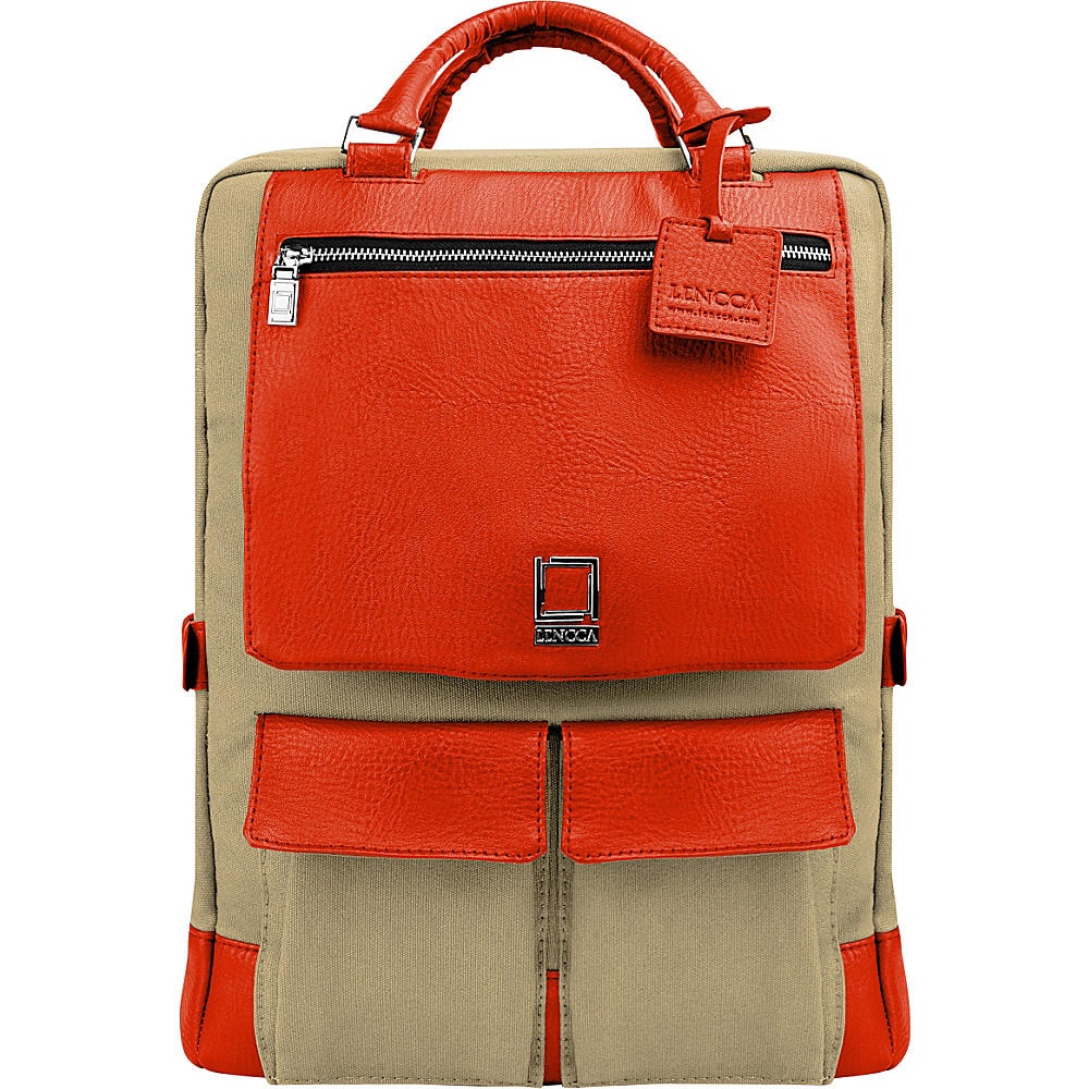 Lencca Alpaque Laptop Traveler s Backpack Raw Beige Orange Lencca Business Laptop Backpacks