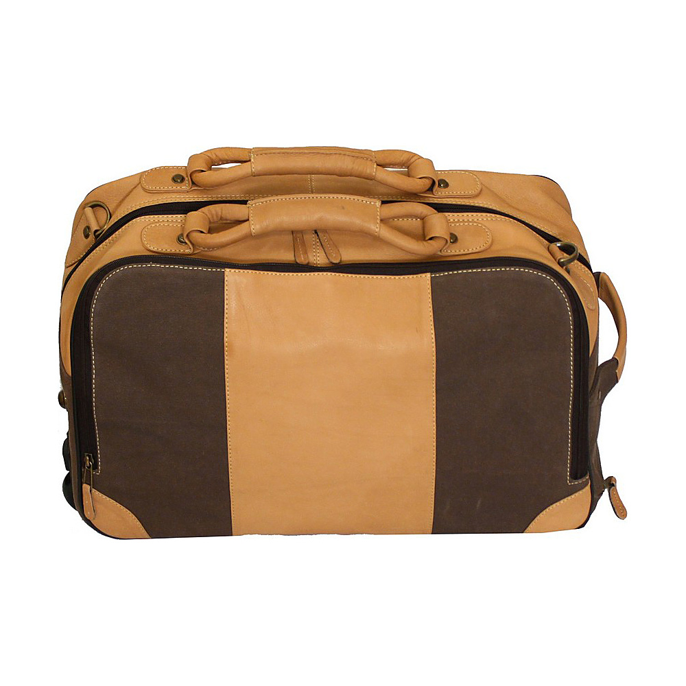 Canyon Outback Stilson Canyon 20 Leather and Canvas Rolling Duffel Bag Brown Canyon Outback Rolling Duffels