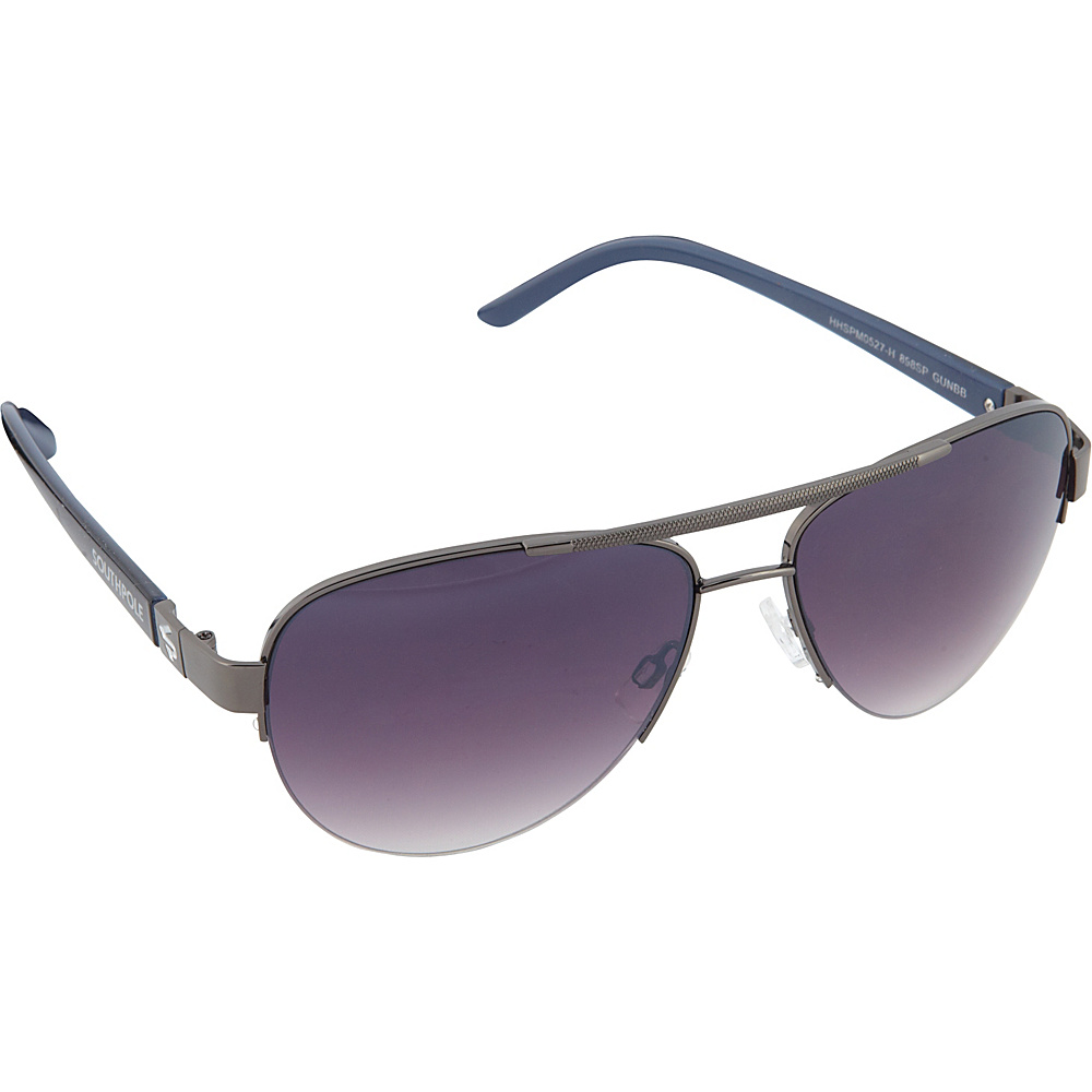 SouthPole Eyewear Semi Rimless Aviator Sunglasses Gun Blue Black SouthPole Eyewear Sunglasses