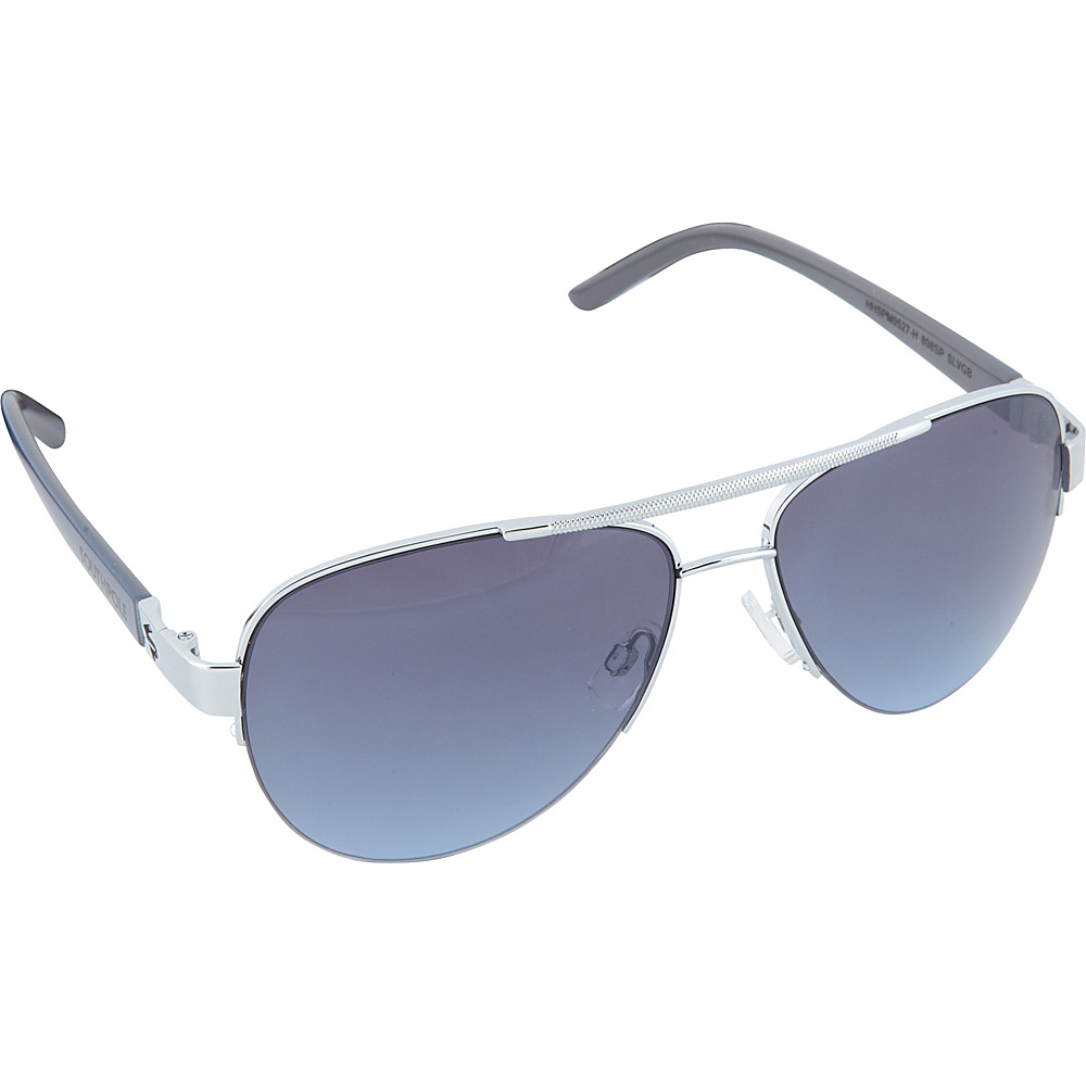 SouthPole Eyewear Semi Rimless Aviator Sunglasses Silver Grey Blue SouthPole Eyewear Sunglasses