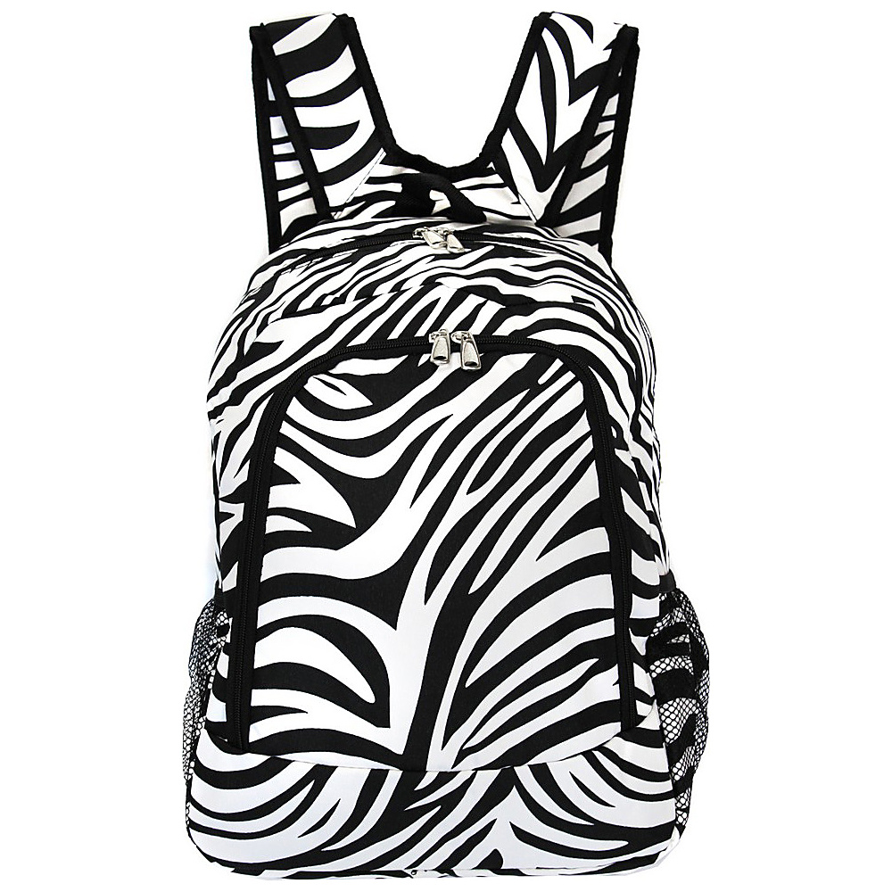 World Traveler Zebra 16 Multipurpose Backpack Black Trim Zebra World Traveler Everyday Backpacks