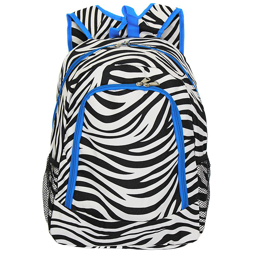 World Traveler Zebra 16 Multipurpose Backpack Teal Trim Zebra World Traveler Everyday Backpacks