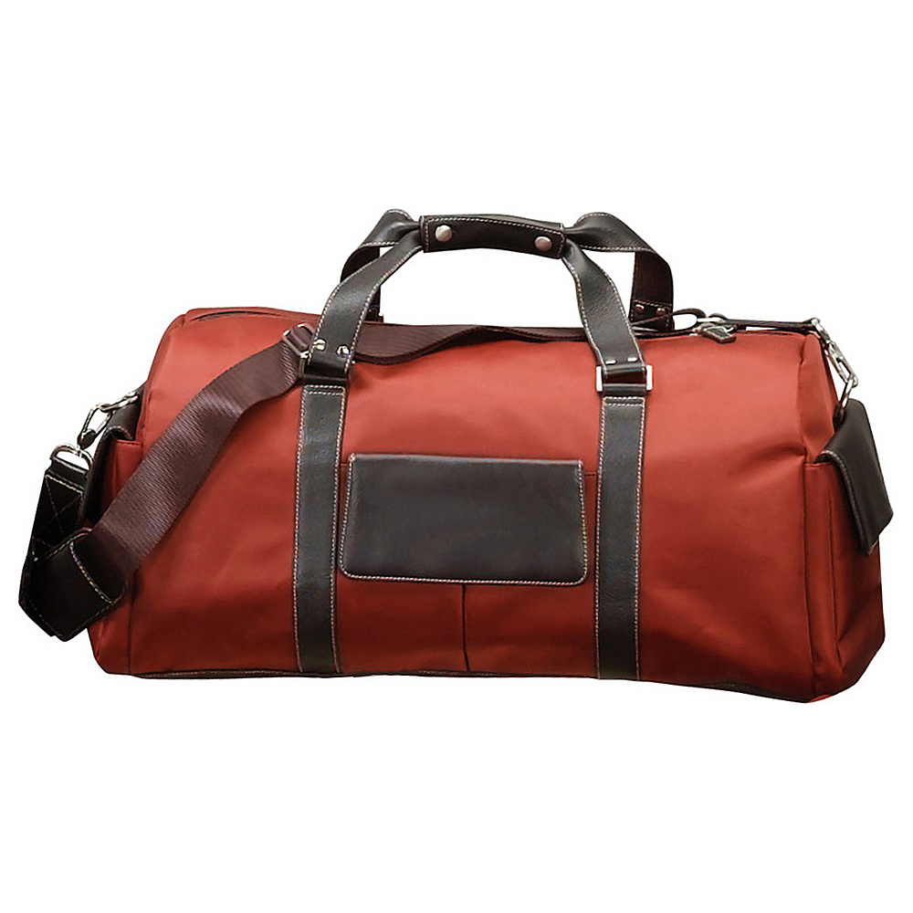 World Traveler Biltmore Deluxe 22 Leather Carry On Duffel Bag Rust World Traveler Travel Duffels
