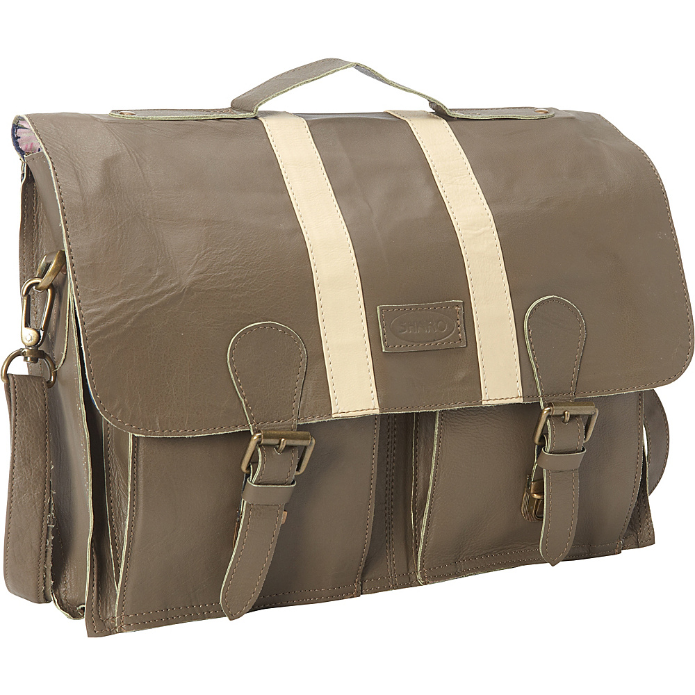 Sharo Leather Bags Woman s Computer Brief and Messenger Bag Taupe Sharo Leather Bags Non Wheeled Business Cases