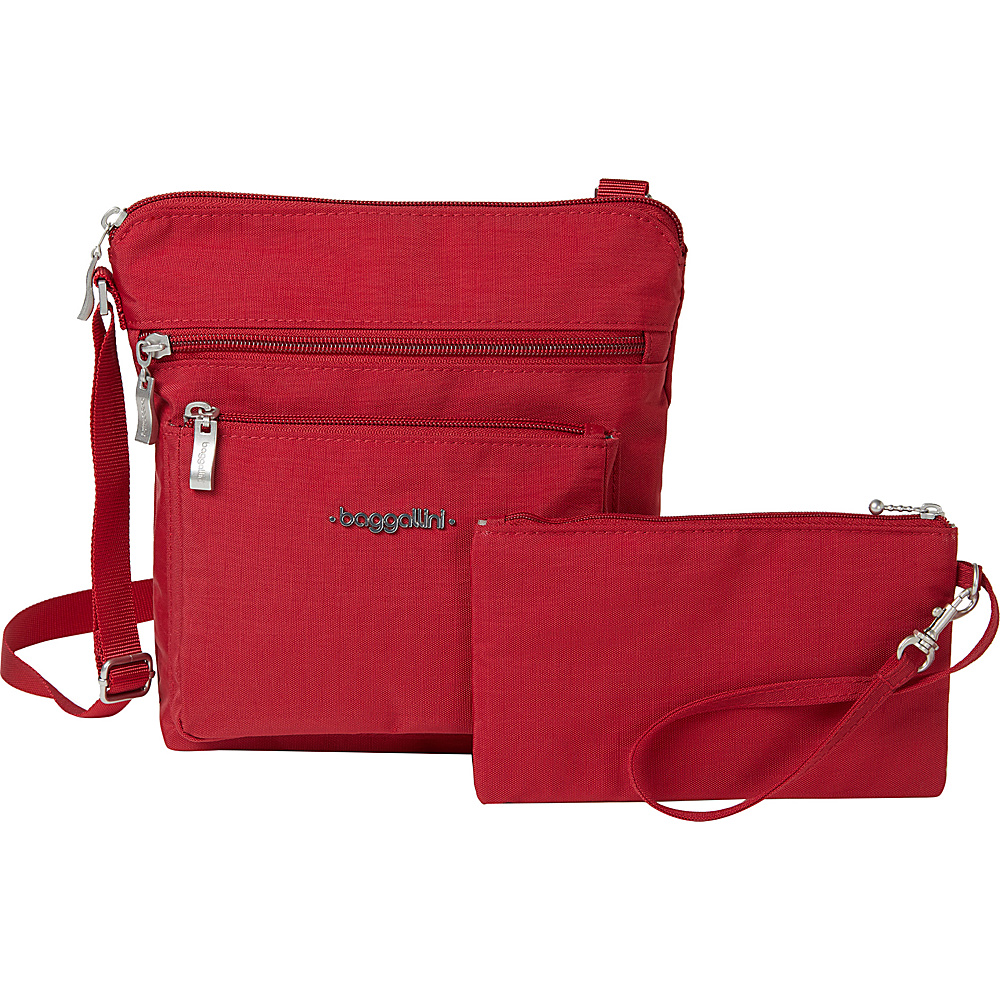 baggallini Pocket Crossbody with RFID Apple baggallini Fabric Handbags