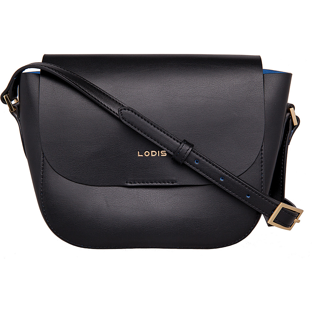 Lodis Blair Bailey Crossbody Black Cobalt Lodis Leather Handbags