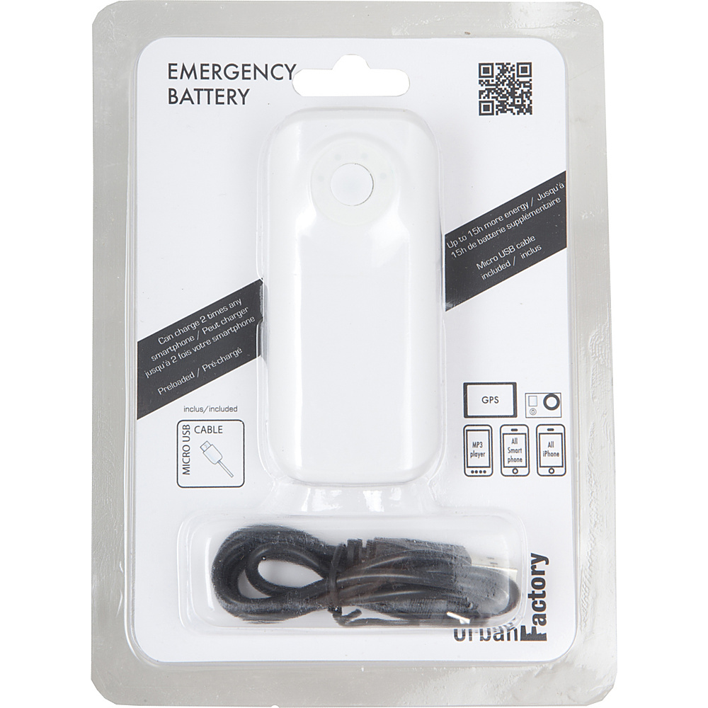 Urban Factory Emergency Battery Powerbank 4400 mAh White Urban Factory Portable Batteries Chargers