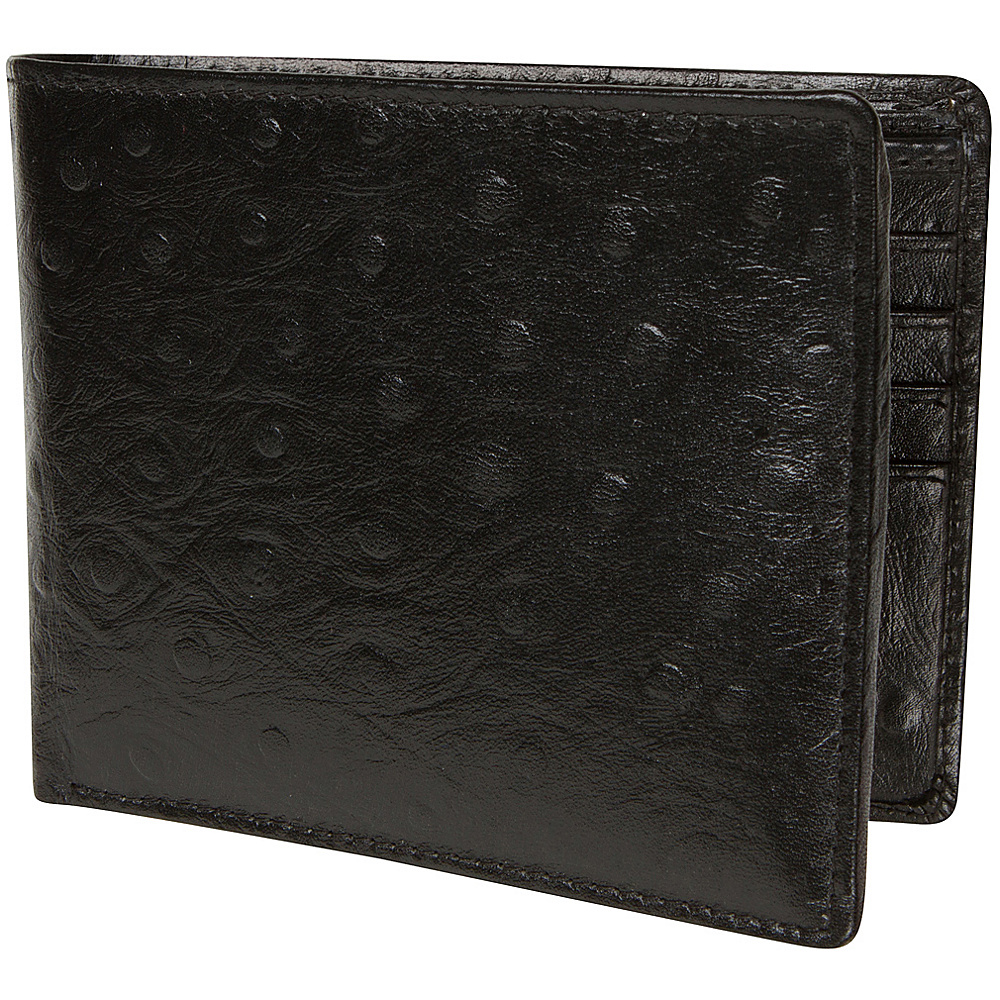 Access Denied Men s RFID Blocking Wallet with Removable ID Mini Wallet Genuine Leather Black Ostrich Access Denied Men s Wallets