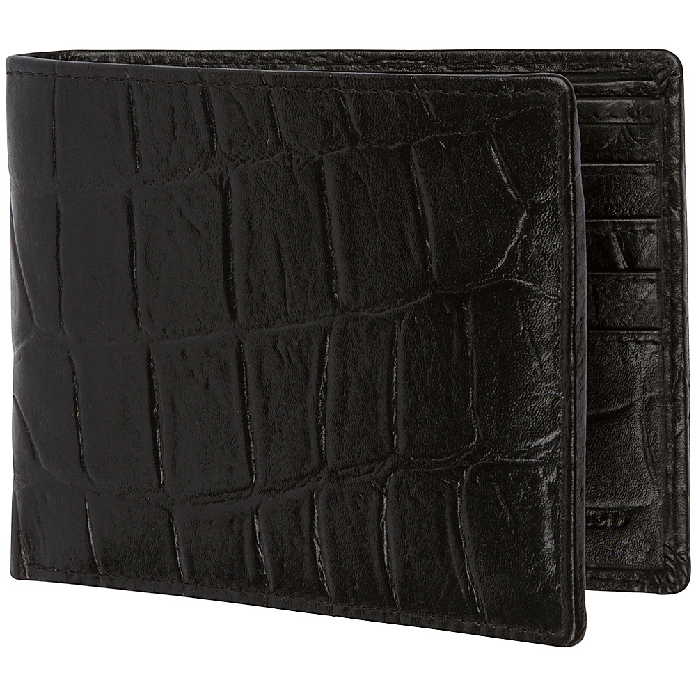 Access Denied Men s RFID Blocking Wallet with Removable ID Mini Wallet Genuine Leather Black Crocodile Access Denied Men s Wallets