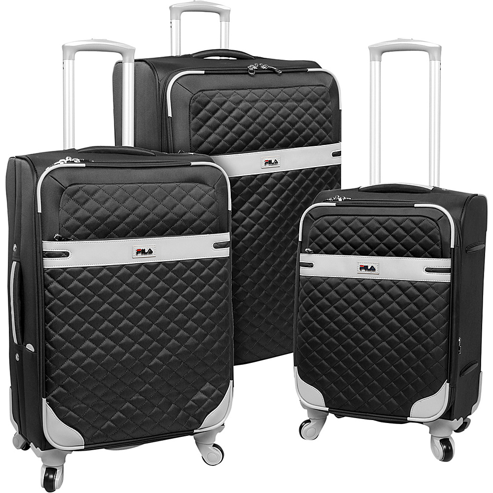 Fila Gabriella 3 Piece Luggage Set Black Fila Luggage Sets