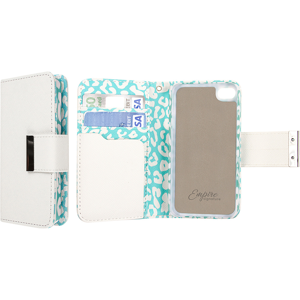 EMPIRE KLIX Klutch Designer Wallet Cases for Apple iPhone 5 5S Mint Leopard EMPIRE Electronic Cases
