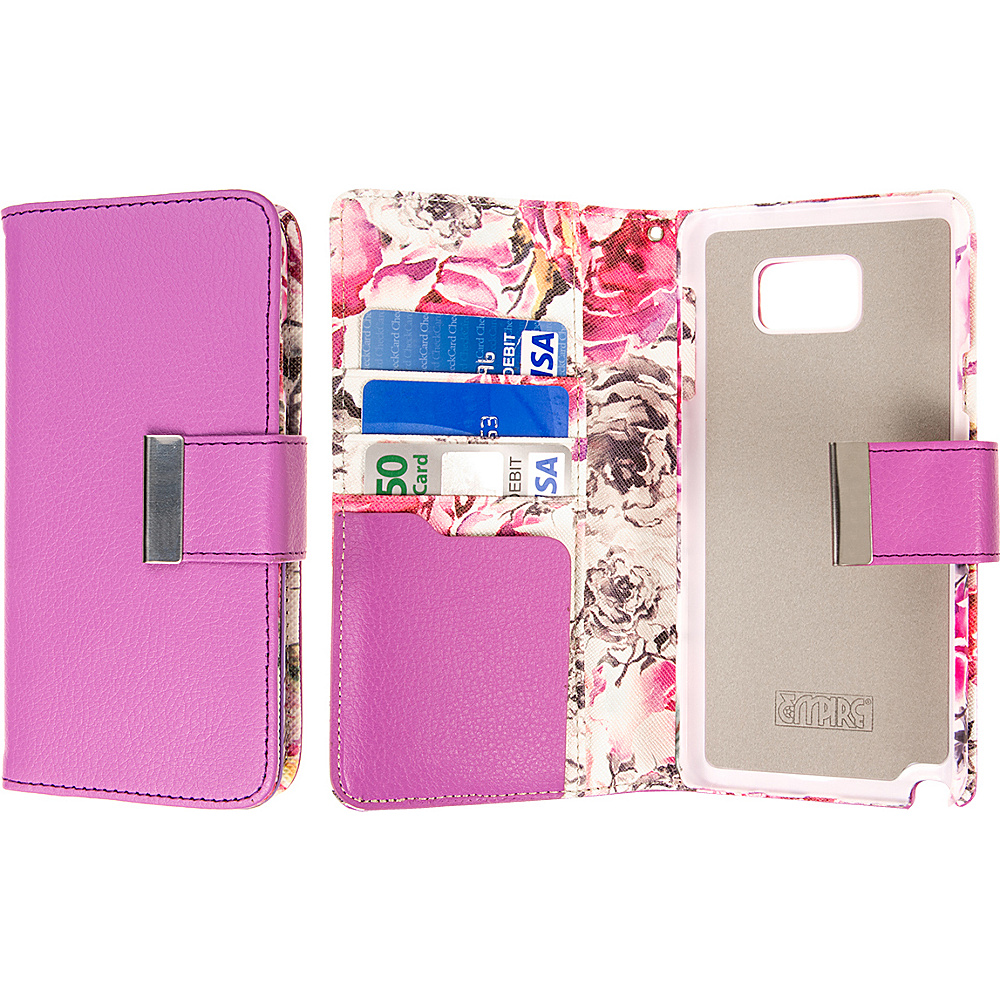 EMPIRE KLIX Klutch Designer Wallet Cases for Apple iPhone 5 5S Pink Faded Flowers EMPIRE Electronic Cases
