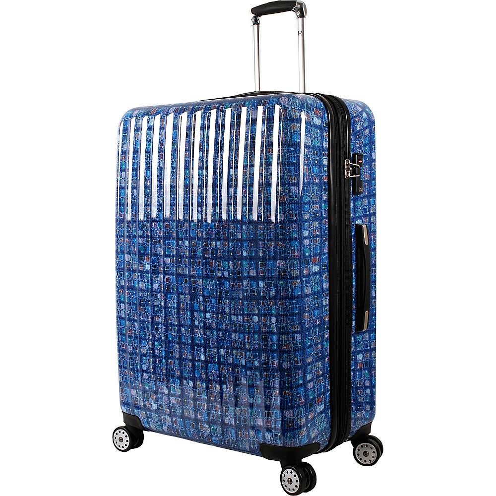 J World New York Titan 29 inch Polycarbonate Art Luggage Logics Blue J World New York Hardside Checked