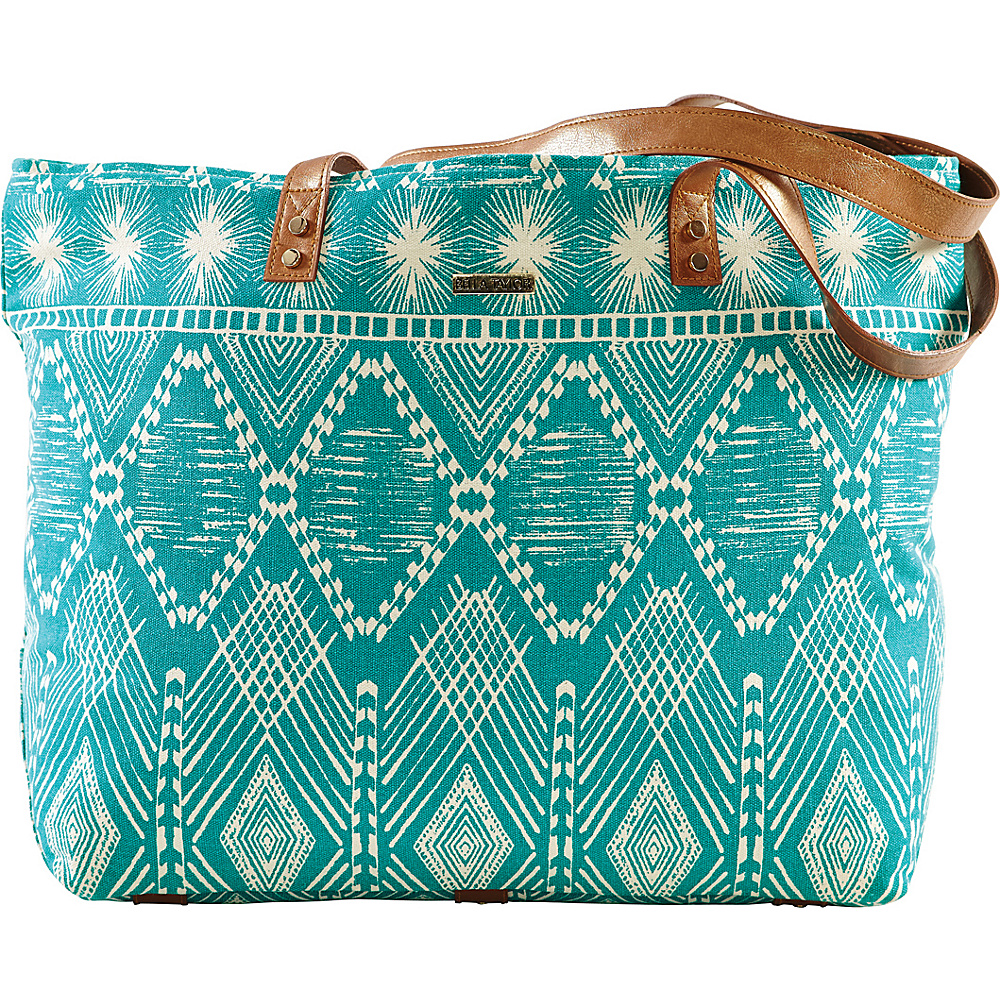 Bella Taylor Tahiti Teal Wide tote Blue Bella Taylor Fabric Handbags