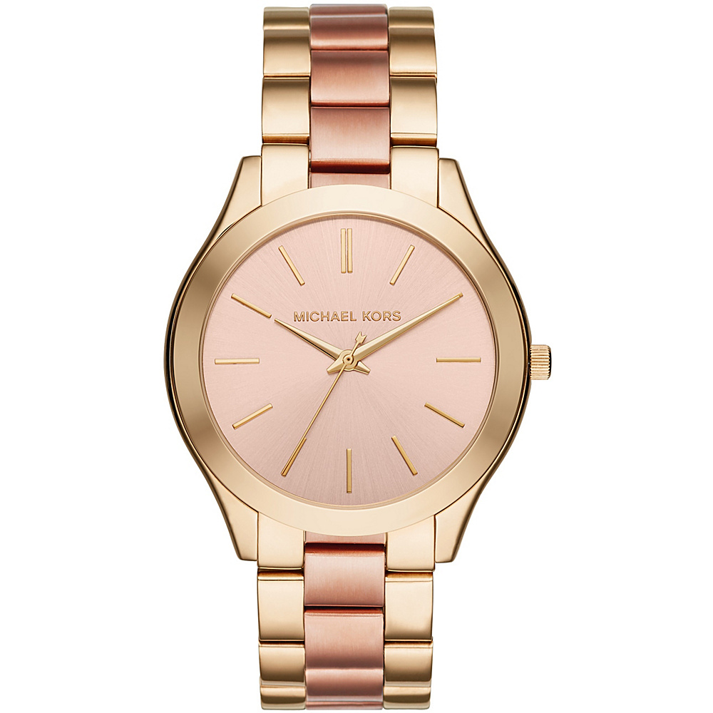 Michael Kors Watches Slim Runway Gold Tone 3 Hand Watch Gold Pink Michael Kors Watches Watches